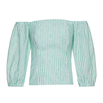 Blusa Ema Listra Verde Bandeira