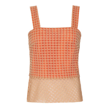 Blusa Leonor Laranja e Bege