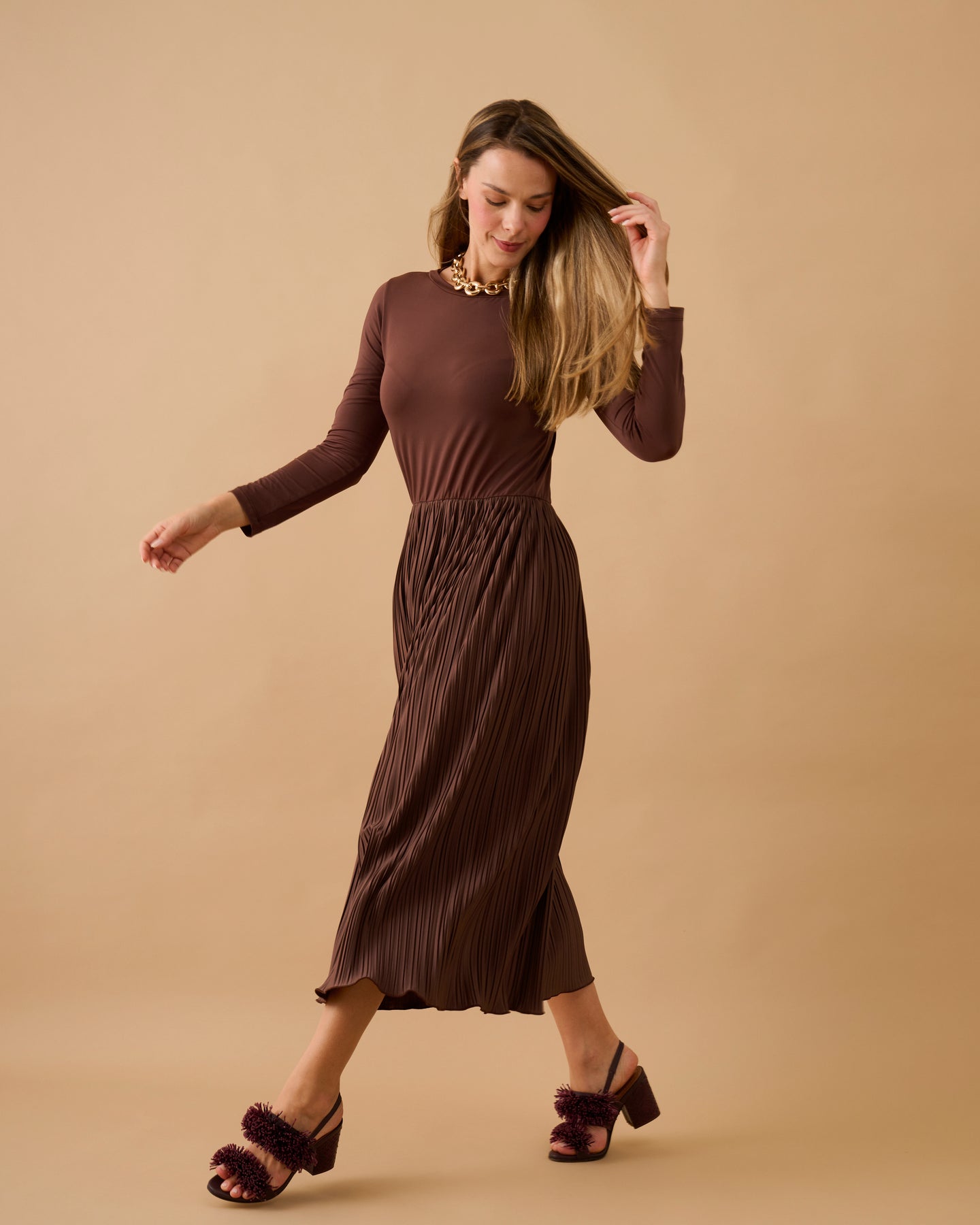 Vestido Andreza Marrom