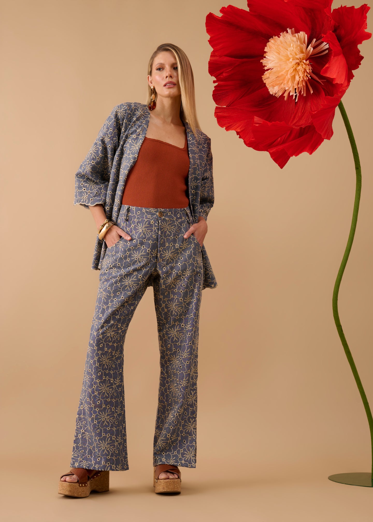 Kimono Leona Jeans Floral