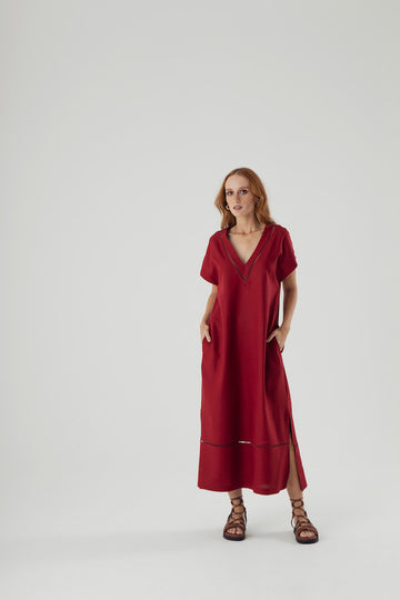 Vestido Vila Madalena Bordô