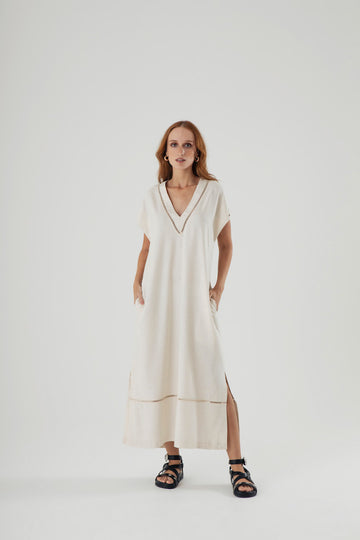 Vestido Vila Madalena Bege