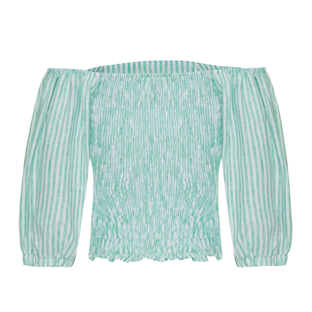 Blusa Ema Listra Verde Bandeira