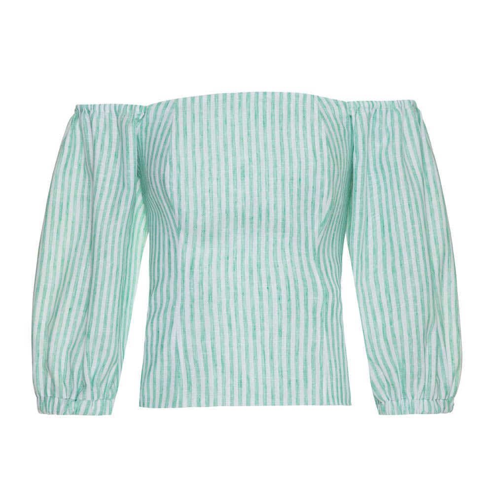 Blusa Ema Listra Verde Bandeira