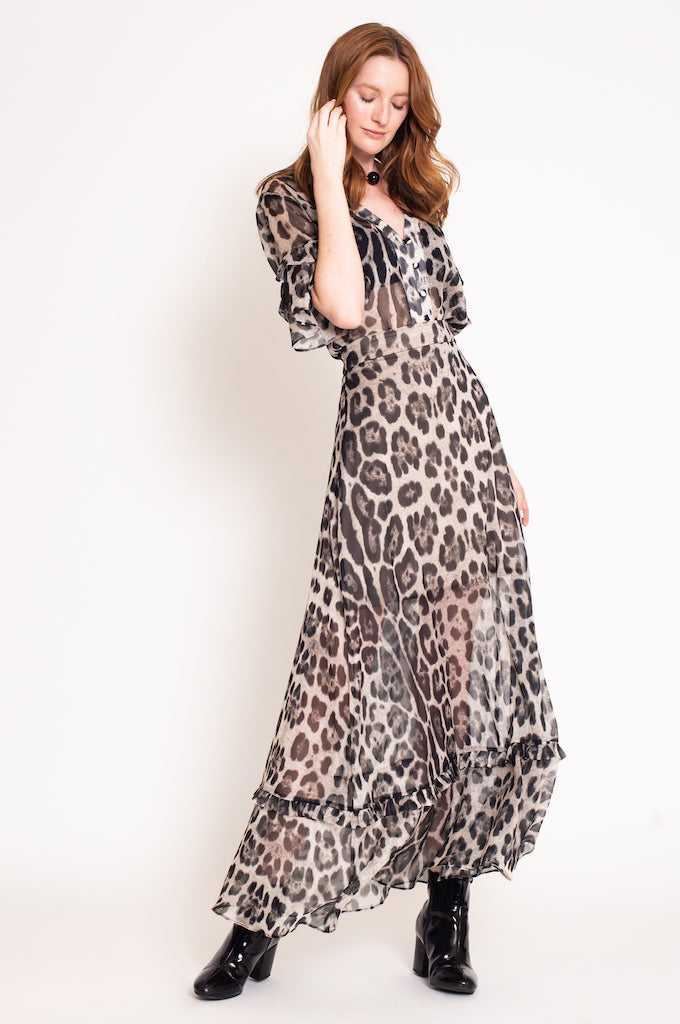 Saia Leopard Cinza