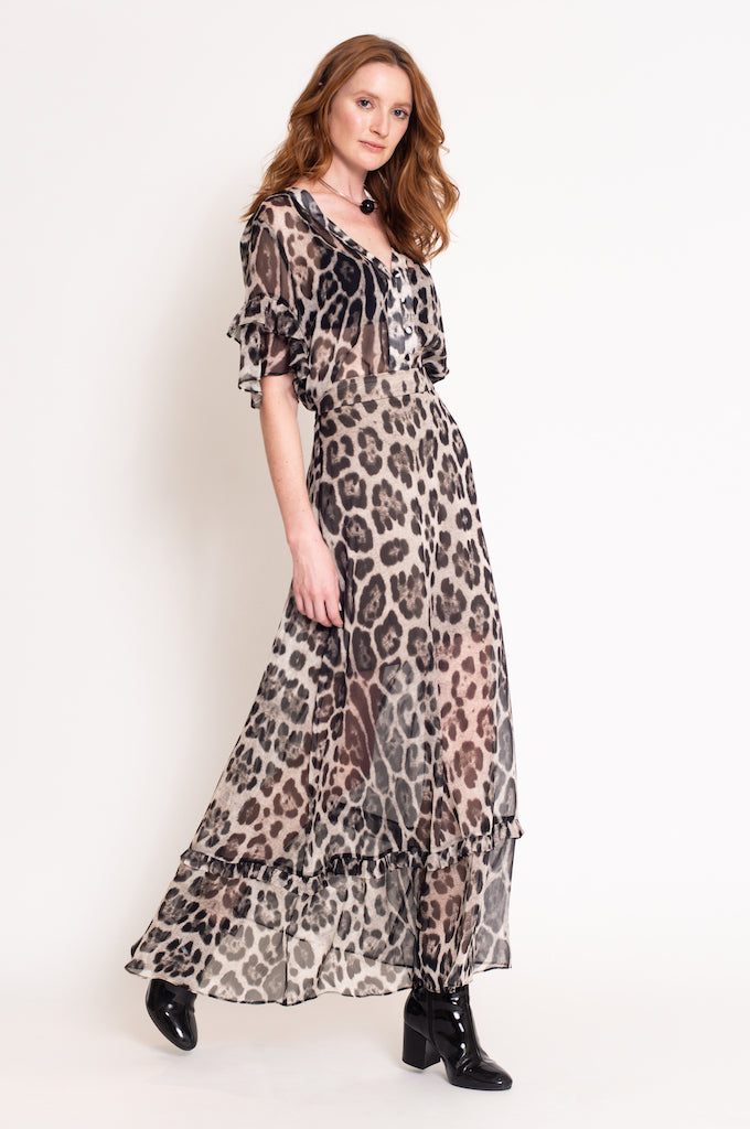 Saia Leopard Cinza